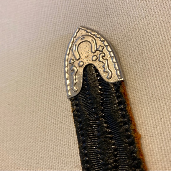 Vintage Leather Multicolor Beaded Belt, Sz M - Picture 10 of 12